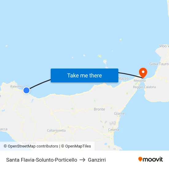 Santa Flavia-Solunto-Porticello to Ganzirri map