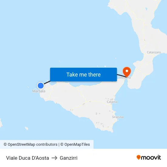 Duke of Aosta Avenue to Ganzirri map