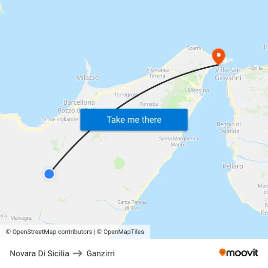 Novara Di Sicilia to Ganzirri map