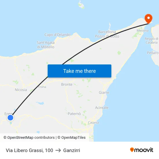 Via Libero Grassi, 100 to Ganzirri map