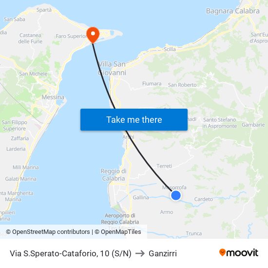Via S.Sperato-Cataforio, 10 (S/N) to Ganzirri map