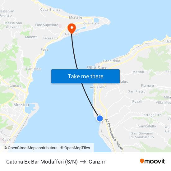 Catona  Ex Bar Modafferi (S/N) to Ganzirri map