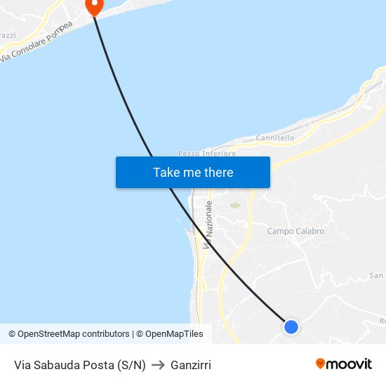 Via Sabauda  Posta (S/N) to Ganzirri map