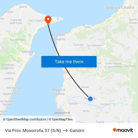 Via Prov. Mosorrofa, 37 (S/N) to Ganzirri map