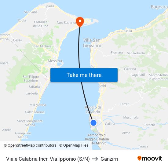 Viale Calabria  Incr. Via Ipponio (S/N) to Ganzirri map