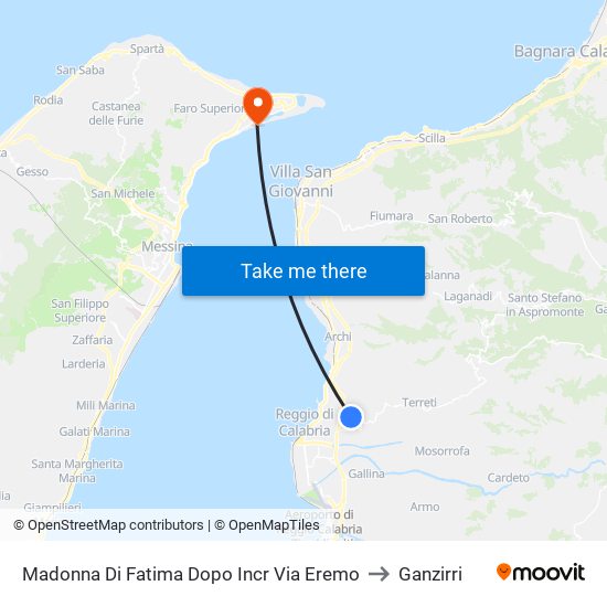 Madonna Di Fatima  Dopo Incr Via Eremo to Ganzirri map