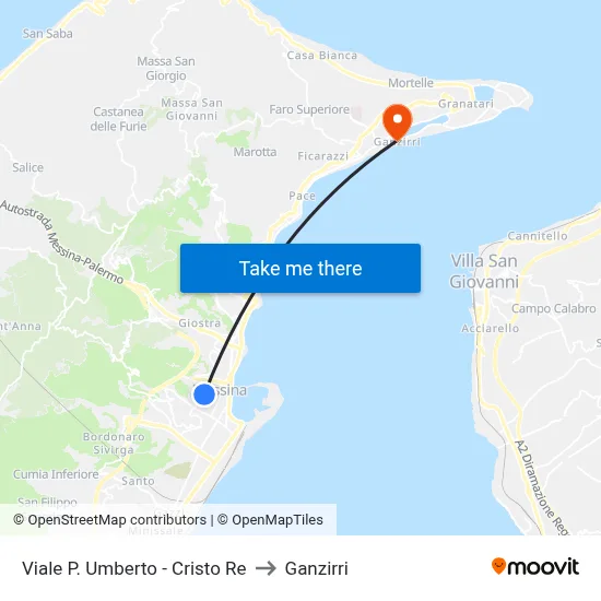 Viale P. Umberto - Christ the King to Ganzirri map