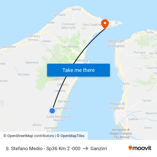 S. Stefano Medio - Sp36 Km 2 -000 to Ganzirri map
