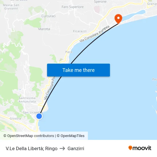 Liberty Avenue; Ringo to Ganzirri map