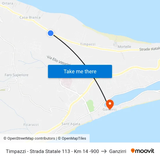 Timpazzi - State Road 113 - Km 14.900 to Ganzirri map