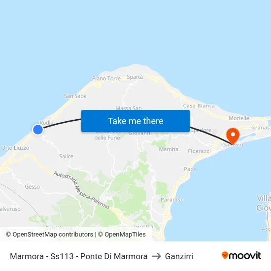 Marmora - Ss113 - Marmora Bridge to Ganzirri map