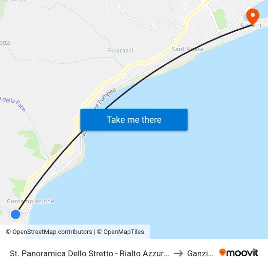 Strait Panoramic St. - Blue Rialto to Ganzirri map