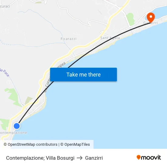 Contemplazione; Villa Bosurgi to Ganzirri map