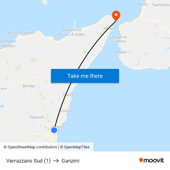 Verrazzano Sud (1) to Ganzirri map