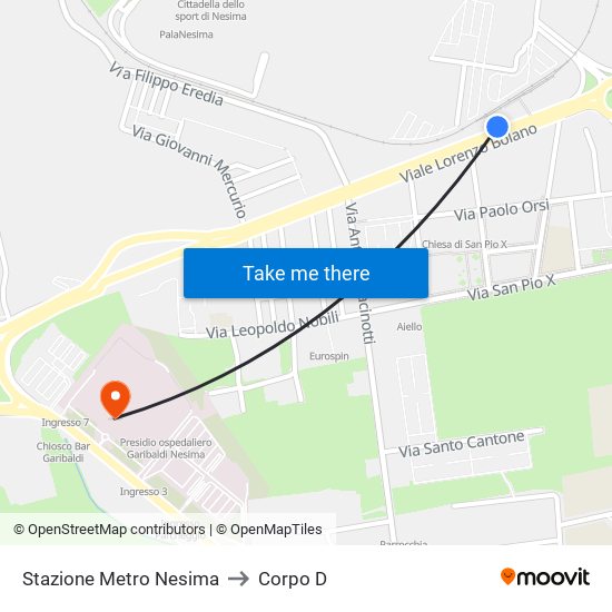 Stazione Metro Nesima to Corpo D map