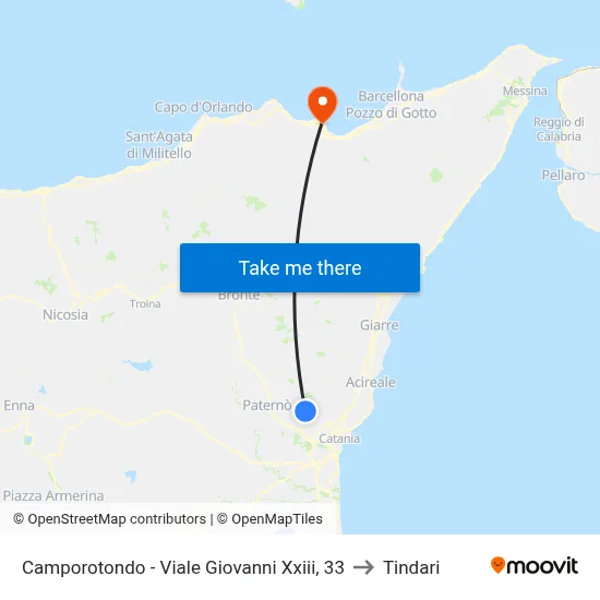 Camporotondo - Viale Giovanni Xxiii, 33 to Tindari map