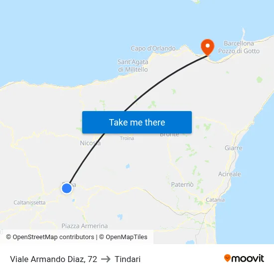 Armando Diaz Avenue, 72 to Tindari map