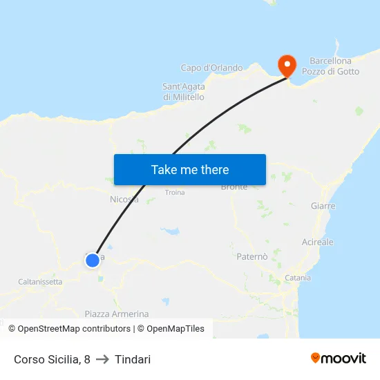 Corso Sicilia, 8 to Tindari map