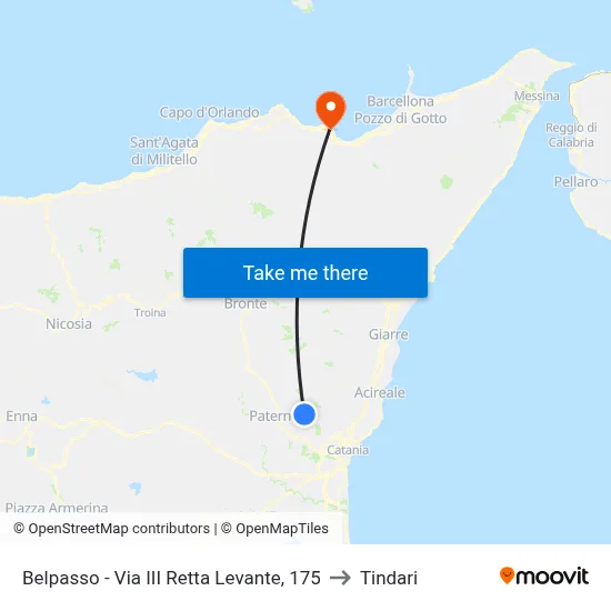 Belpasso - Via III Retta Levante, 175 to Tindari map