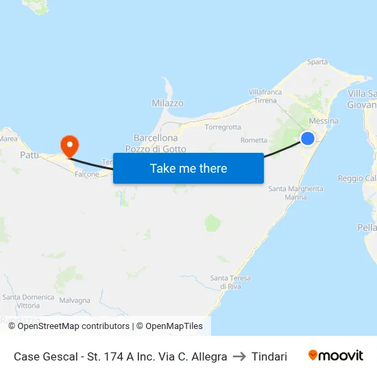 Case Gescal - St. 174 A Junction Via C. Allegra to Tindari map