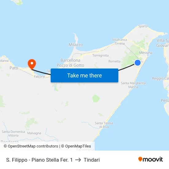 S. Filippo - Piano Stella Stop 1 to Tindari map