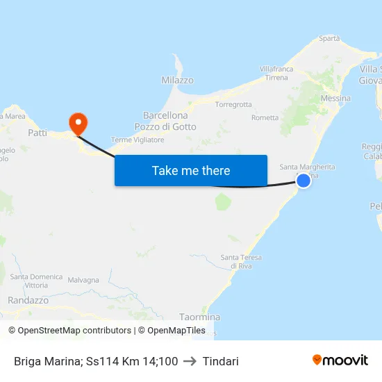 Briga Marina; Ss114 Km 14;100 to Tindari map