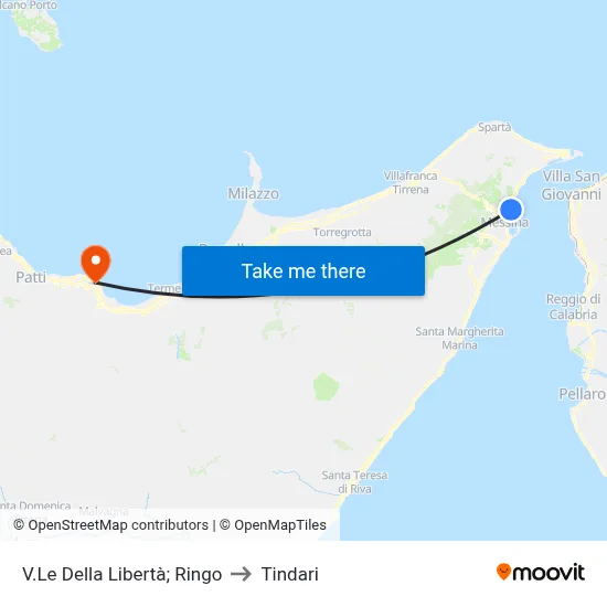 Liberty Avenue; Ringo to Tindari map