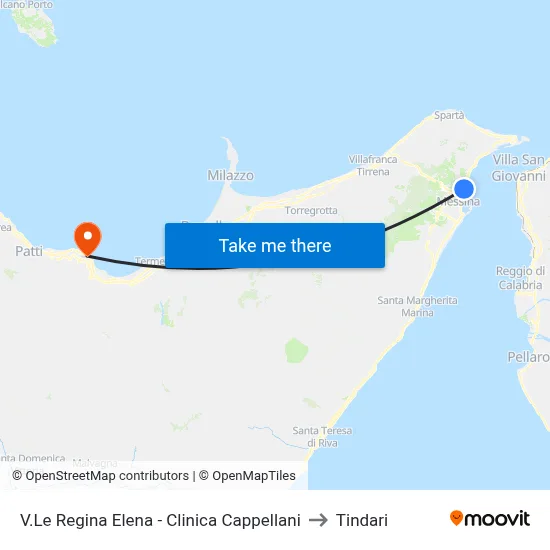 V.Le Regina Elena - Clinica Cappellani to Tindari map