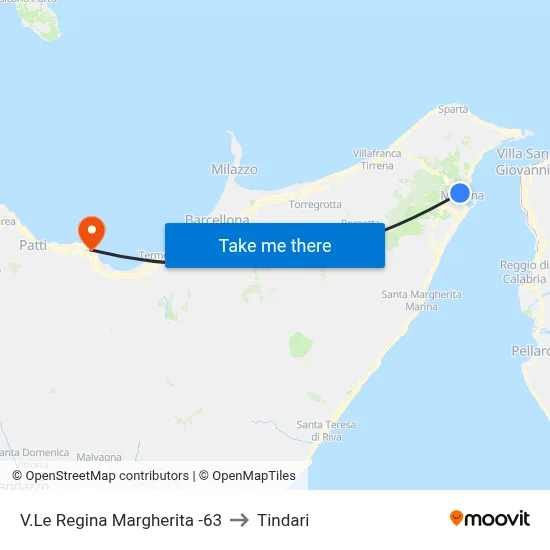 V.Le Regina Margherita -63 to Tindari map