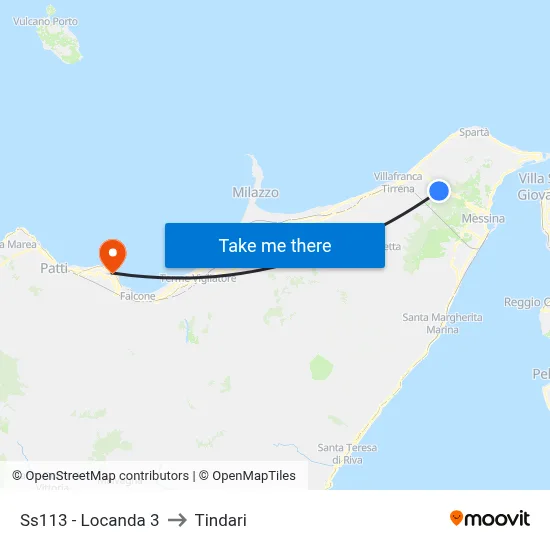 SS113 - Locanda 3 to Tindari map