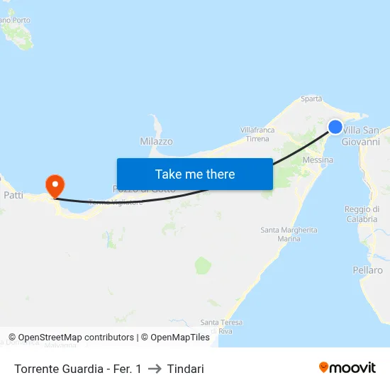 Torrente Guardia - Stop 1 to Tindari map