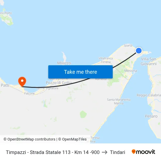 Timpazzi - State Road 113 - Km 14.900 to Tindari map