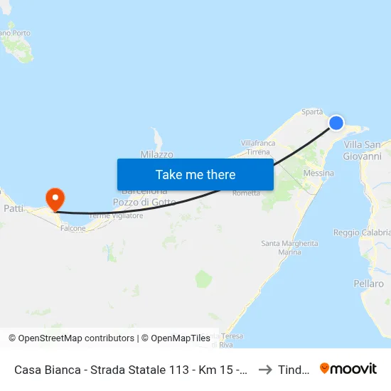 Casa Bianca - State Road 113 - Km 15-150 to Tindari map