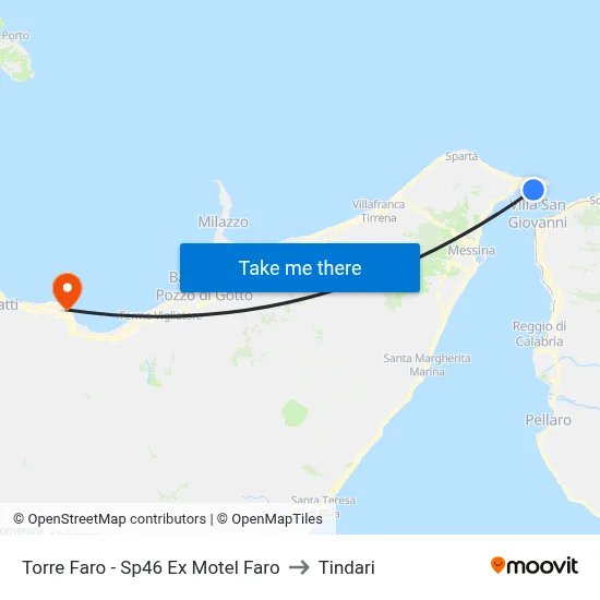 Torre Faro - Sp46 Ex Motel Faro to Tindari map