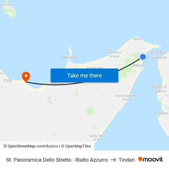 St. Panoramica Dello Stretto - Rialto Azzurro to Tindari map