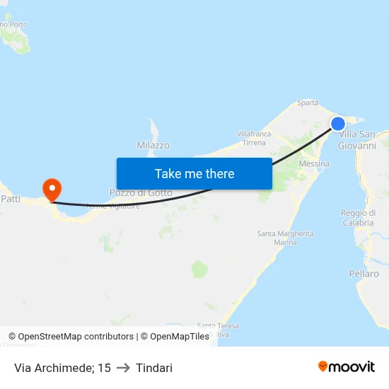 Via Archimede; 15 to Tindari map