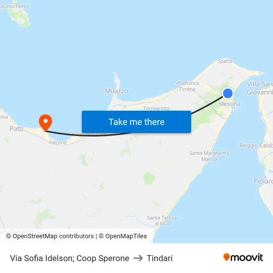 Sofia Idelson Road, Sperone Coop to Tindari map