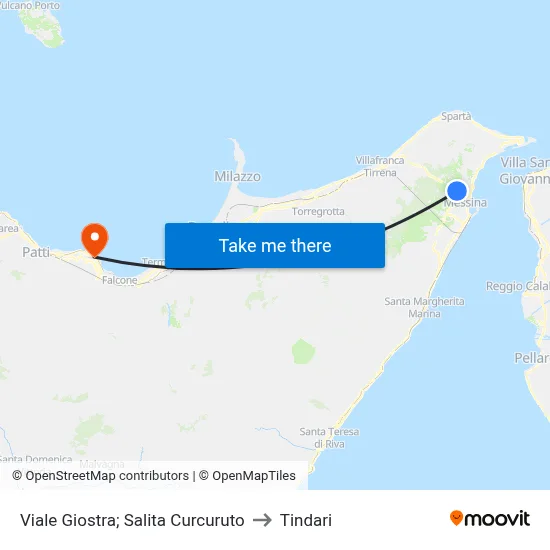 Giostra Avenue - Curcuruto Rise to Tindari map