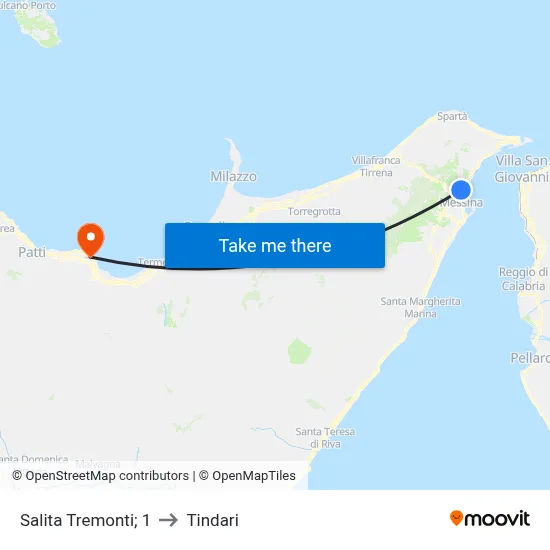 Salita Tremonti; 1 to Tindari map
