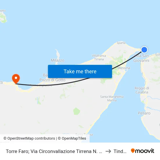 Torre Faro; Via Circonvallazione Tirrena N. 63 to Tindari map