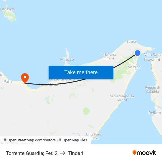 Torrente Guardia; Fer. 2 to Tindari map