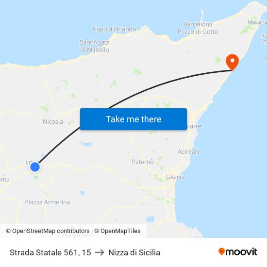 Strada Statale 561, 15 to Nizza di Sicilia map