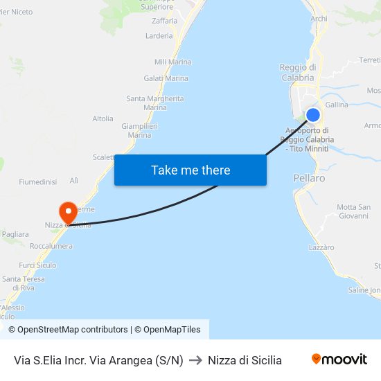 Via S.Elia  Incr. Via Arangea (S/N) to Nizza di Sicilia map