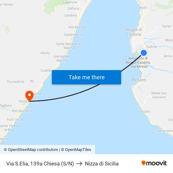 Via S.Elia, 139a  Chiesa (S/N) to Nizza di Sicilia map