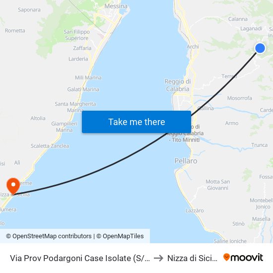 Via Prov Podargoni  Case Isolate (S/N) to Nizza di Sicilia map
