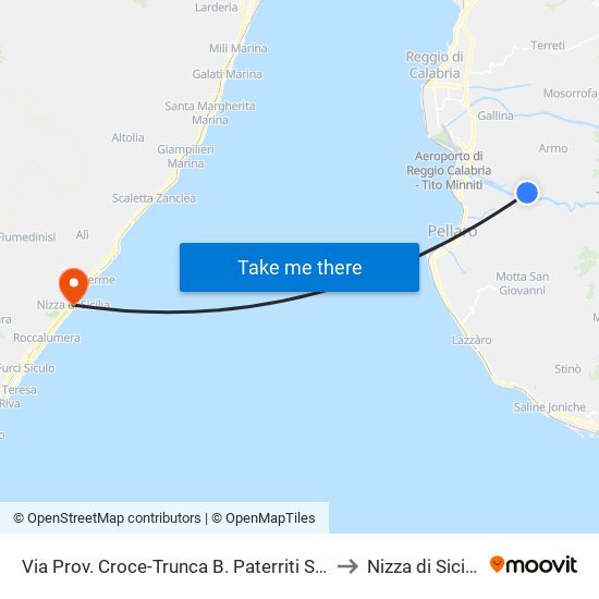 Via Prov. Croce-Trunca  B. Paterriti S/N to Nizza di Sicilia map