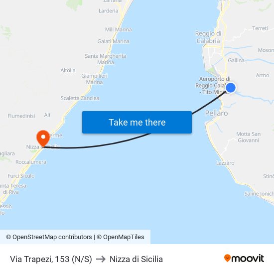 Via Trapezi, 153  (N/S) to Nizza di Sicilia map