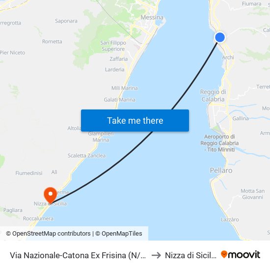 Via Nazionale-Catona  Ex Frisina (N/S) to Nizza di Sicilia map