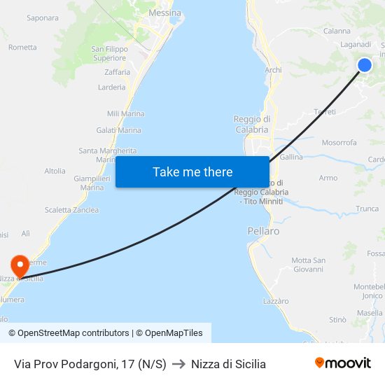 Via Prov Podargoni, 17 (N/S) to Nizza di Sicilia map