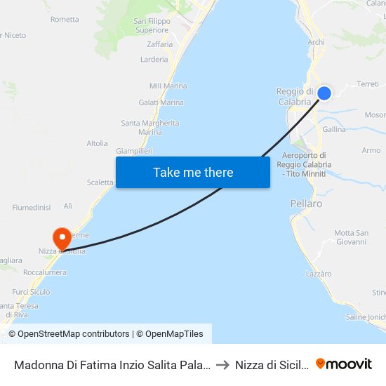 Madonna Di Fatima  Inzio Salita Palaz. to Nizza di Sicilia map